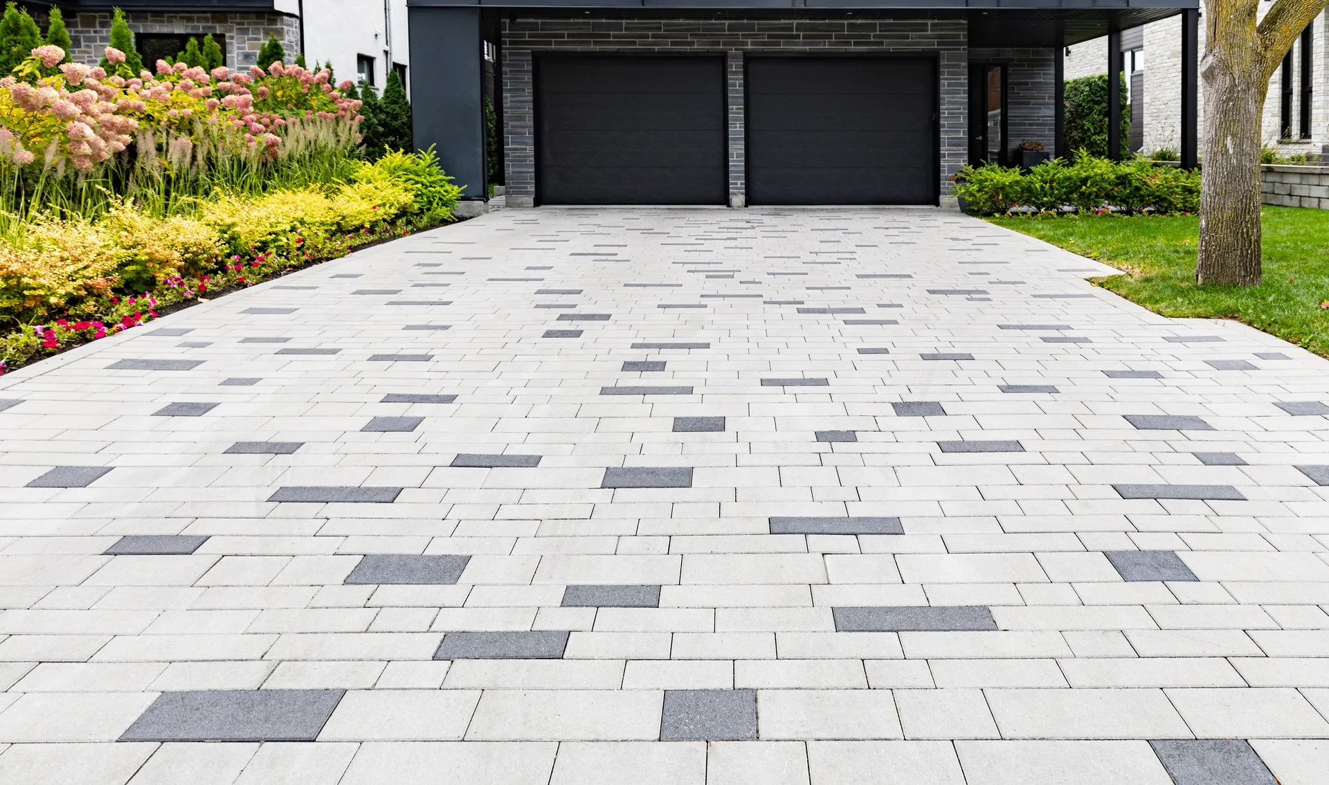 Beautiful block paving driveway